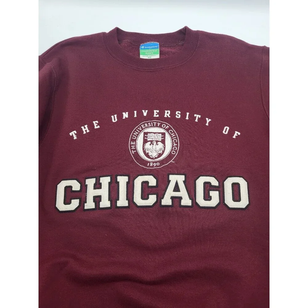 Champion Eco Fleece SZ XS University of Chicago Crewneck Sweatshirt Academia - Picture 8 of 8